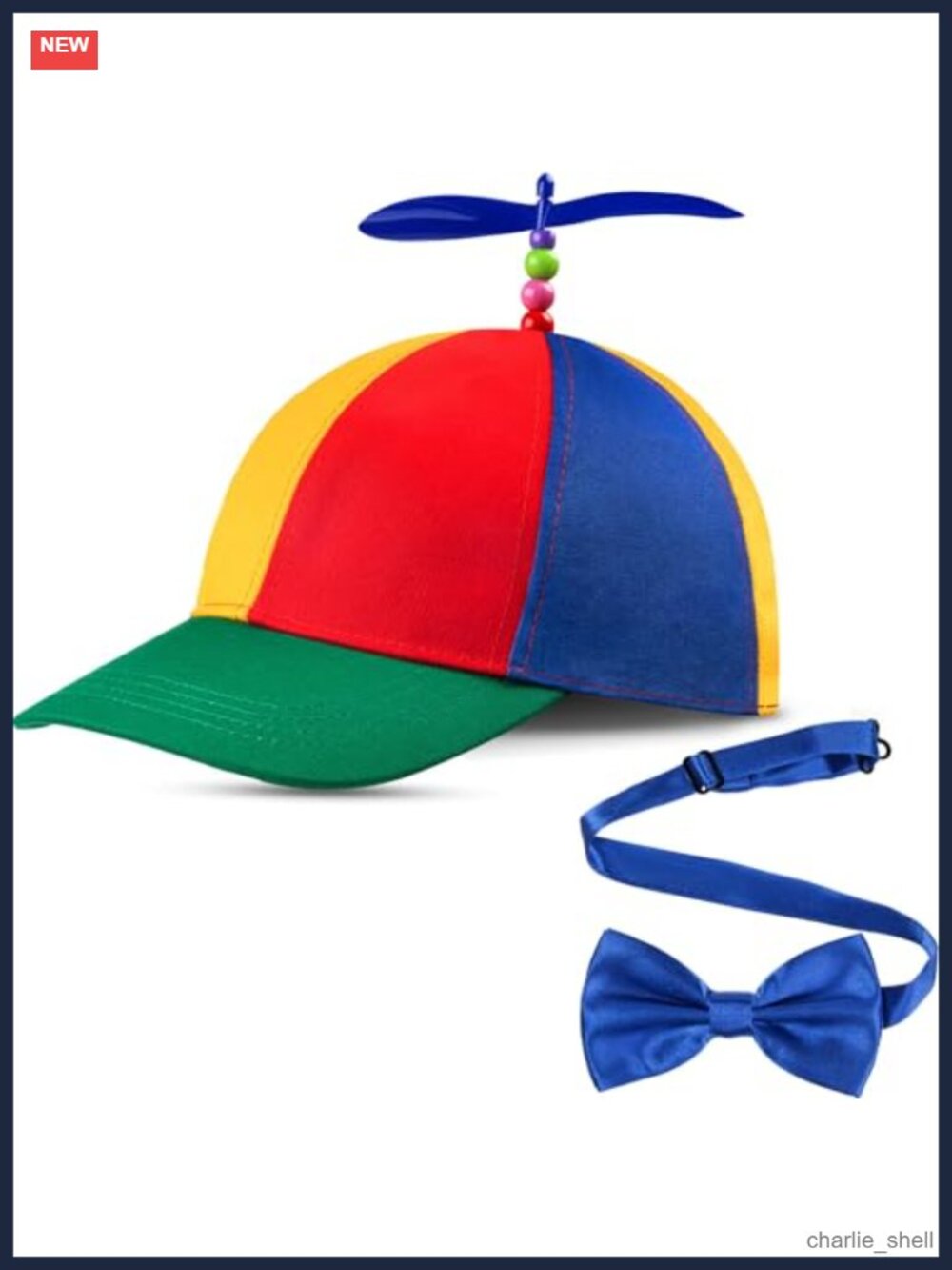 Propeller Hat with Bowtie Spinner Helicopter Cap Adults Costume Accessory Set